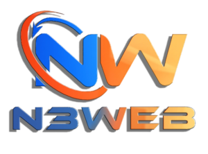 Logo coloré de NW N3WEB avec effet de miroir.
